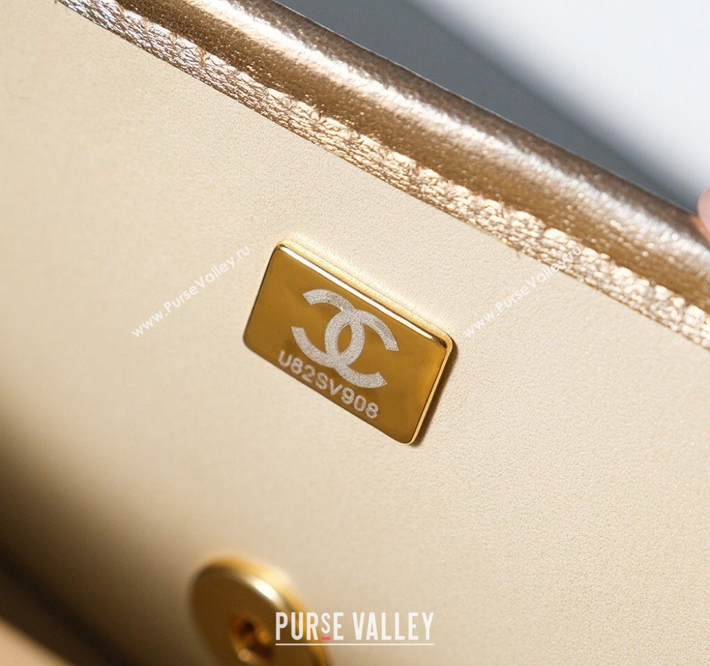 Chanel Metallized Braided Calfskin Mini Flap Bag AS4797 Gold 2025 (yezi-250526007)