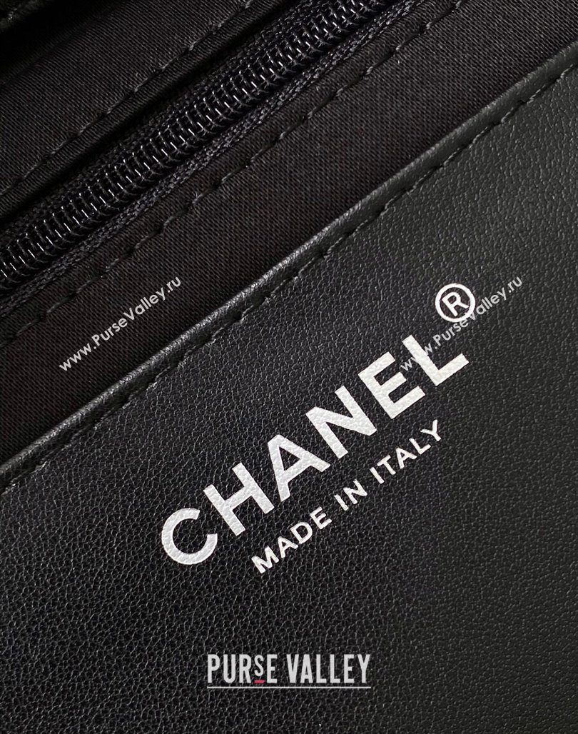 Chanel Large Bucket Bag in Shiny Lambskin AS5406 Black/Silver 2025 (yezi-250526093)