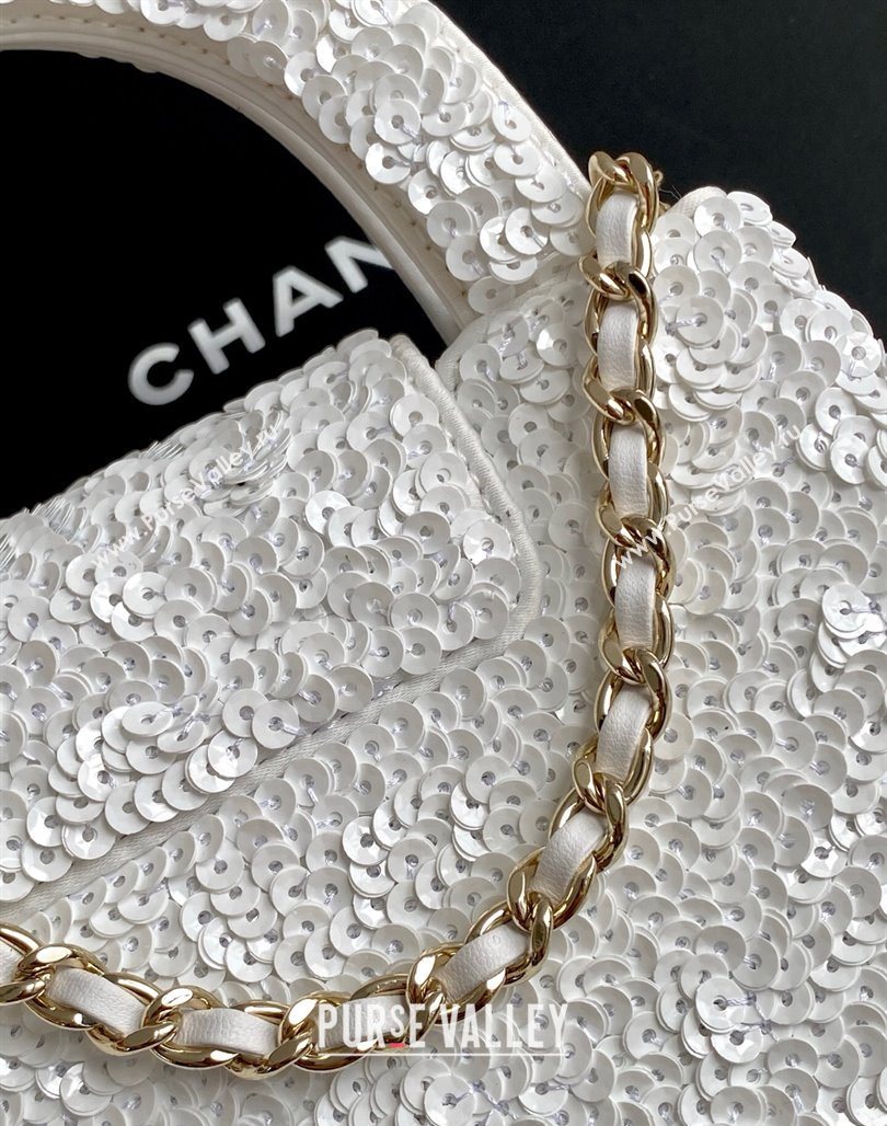 Chanel Sequins Mini Shopping Bag AS4416 White 2025 (yezi-250526094)