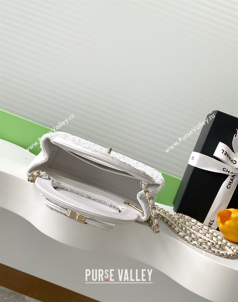Chanel Sequins Mini Shopping Bag AS4416 White 2025 (yezi-250526094)