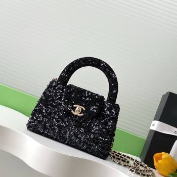 Chanel Sequins Mini Shopping Bag AS4416 Black 2025 (yezi-250526095)