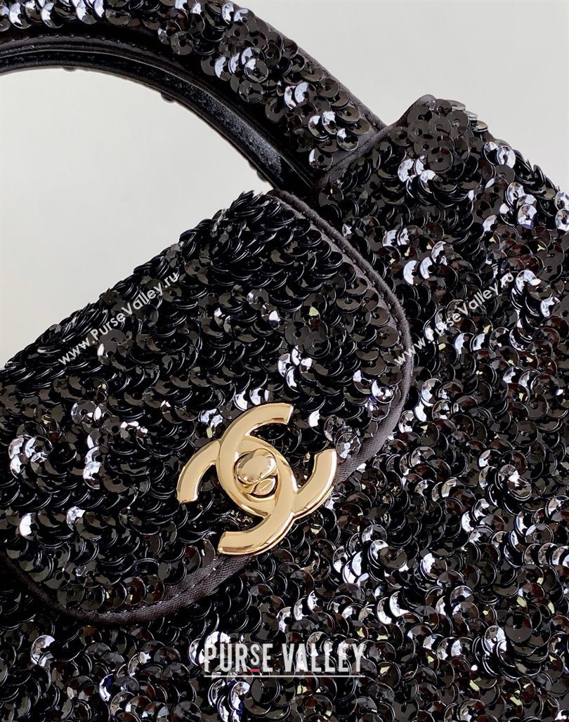 Chanel Sequins Mini Shopping Bag AS4416 Black 2025 (yezi-250526095)