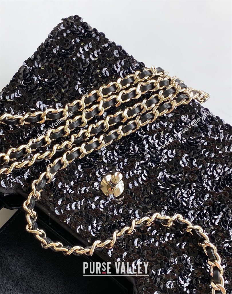 Chanel Sequins Mini Shopping Bag AS4416 Black 2025 (yezi-250526095)