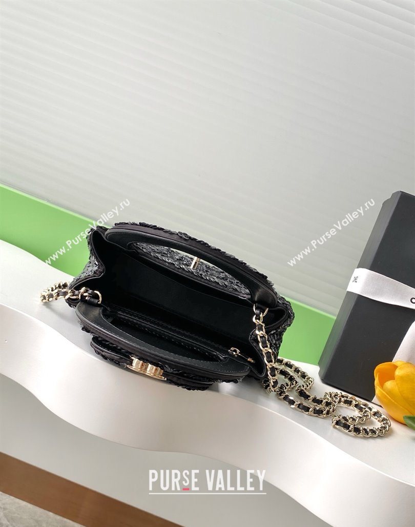 Chanel Sequins Mini Shopping Bag AS4416 Black 2025 (yezi-250526095)