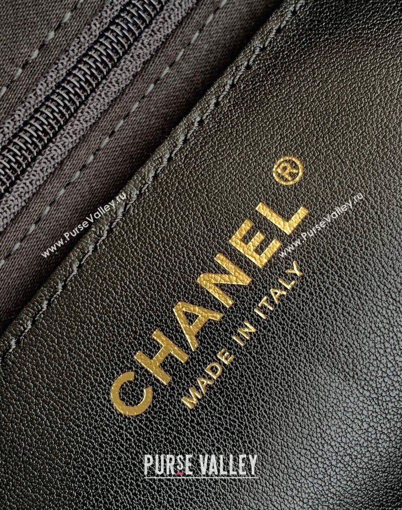 Chanel Large Bucket Bag in Shiny Lambskin AS5406 Black/Gold 2025 (yezi-250526092)