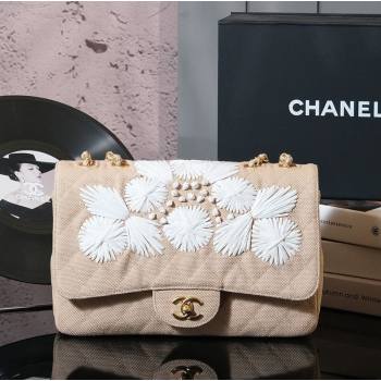 Chanel Vintage Embroidered Linen Flap Bag Beige 2025 CH052679 (yezi-250526079)