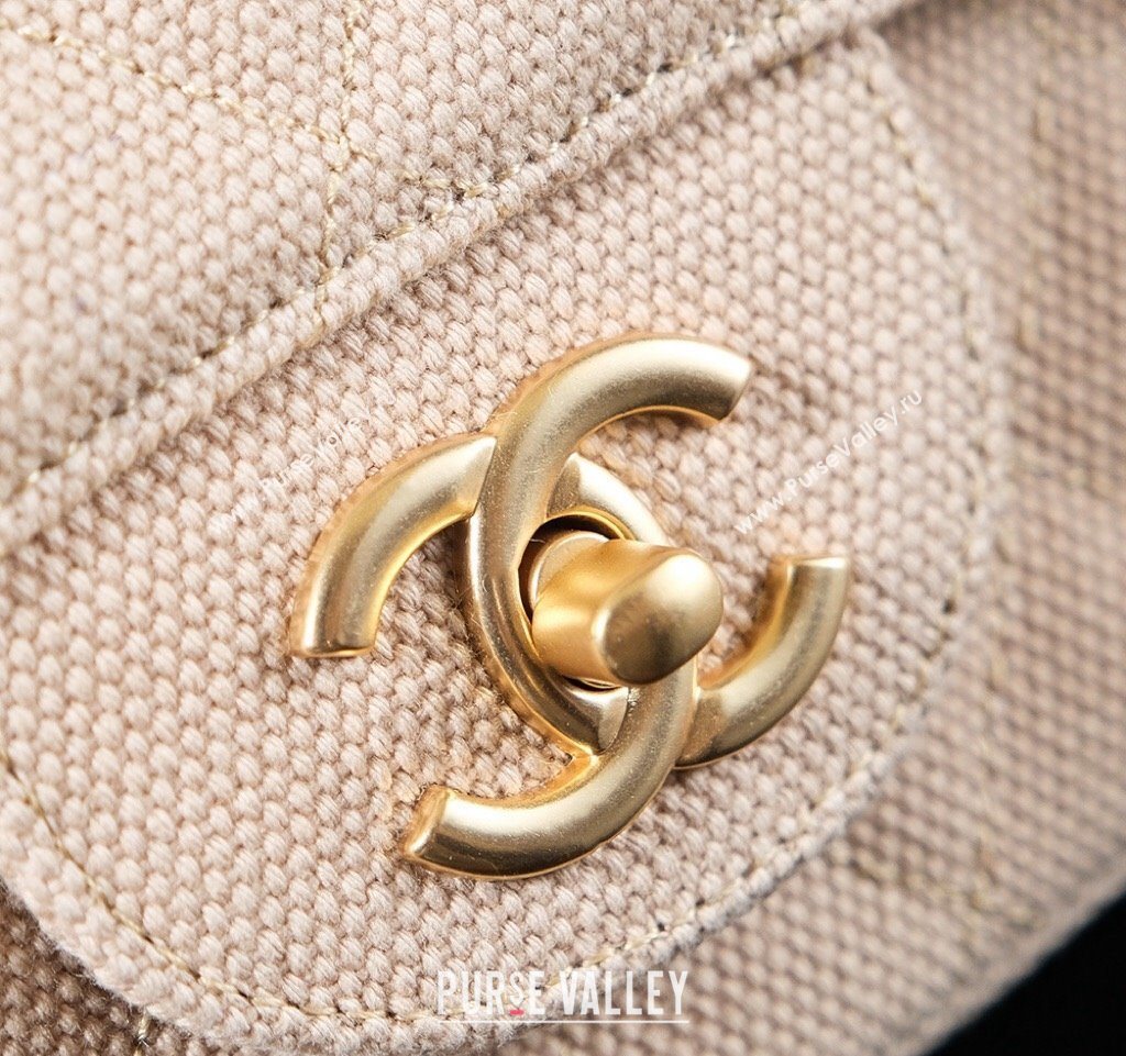 Chanel Vintage Embroidered Linen Flap Bag Beige 2025 CH052679 (yezi-250526079)