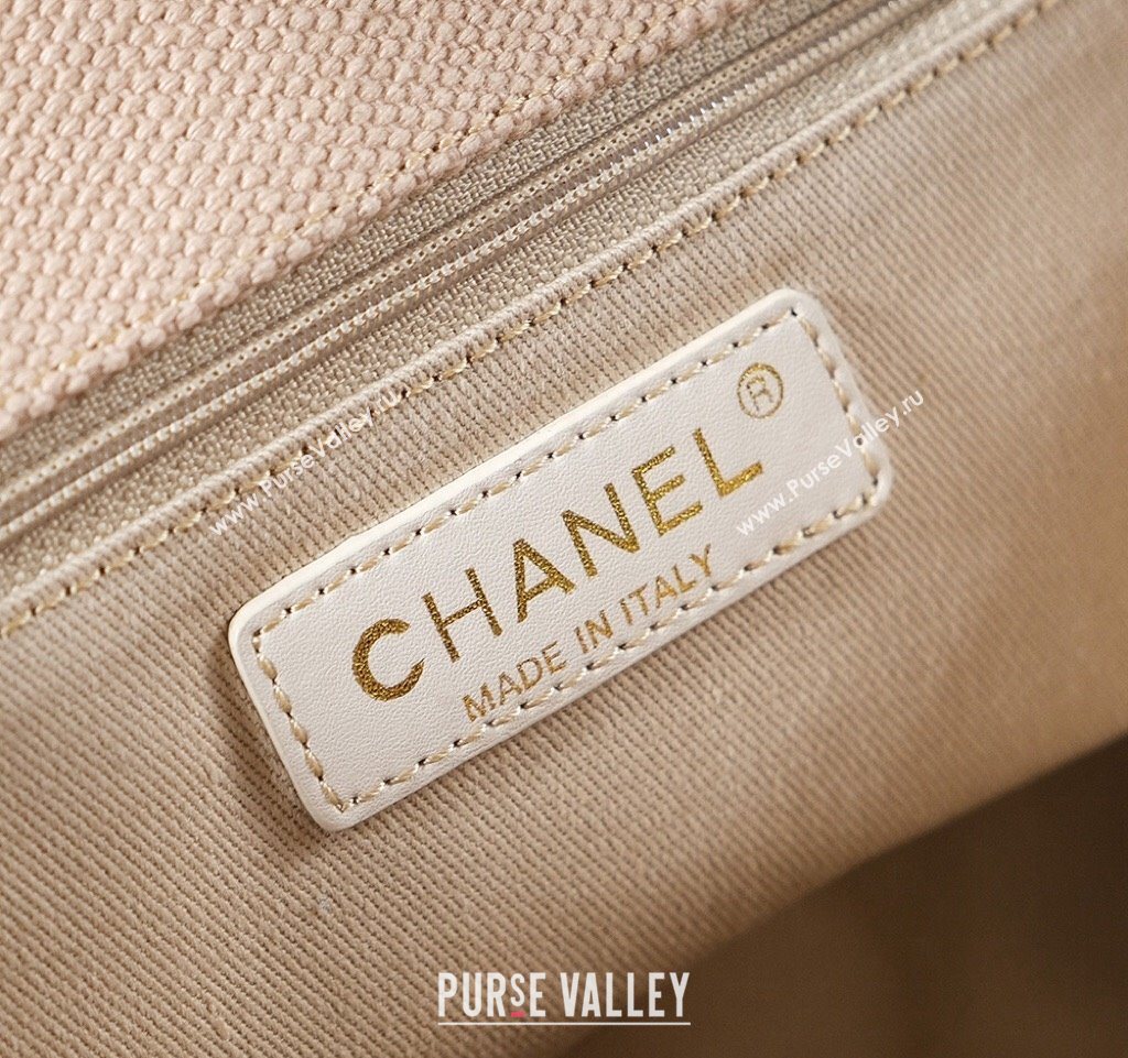 Chanel Vintage Embroidered Linen Flap Bag Beige 2025 CH052679 (yezi-250526079)