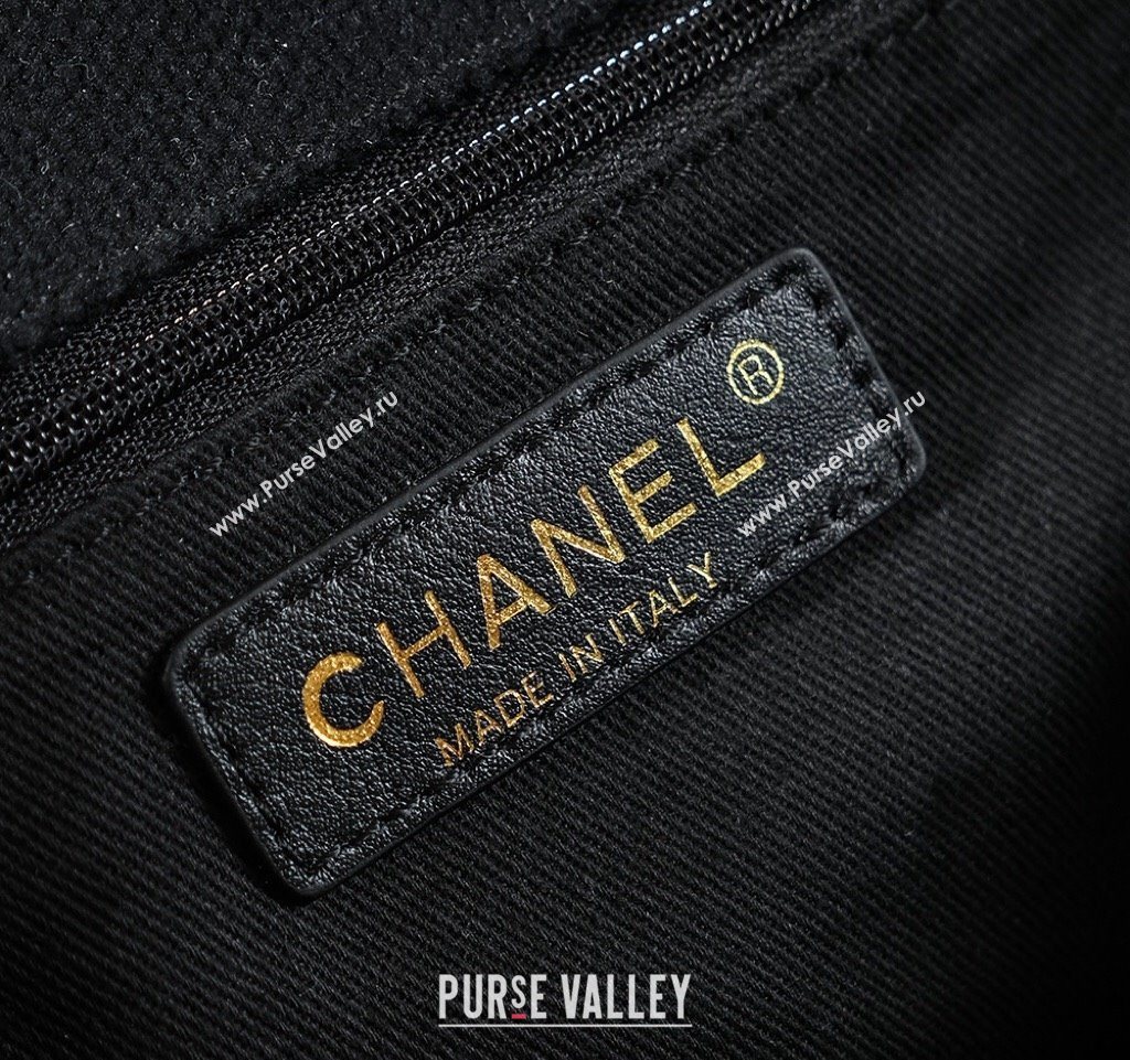 Chanel Vintage Embroidered Linen Flap Bag Black 2025 CH052679 (yezi-250526080)