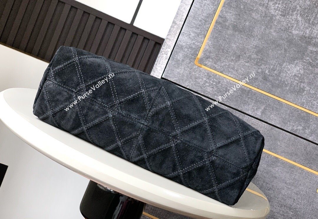 Chanel Vintage Quilted Suede Hobo Bag Black 2025 CH052681 (yezi-250526081)