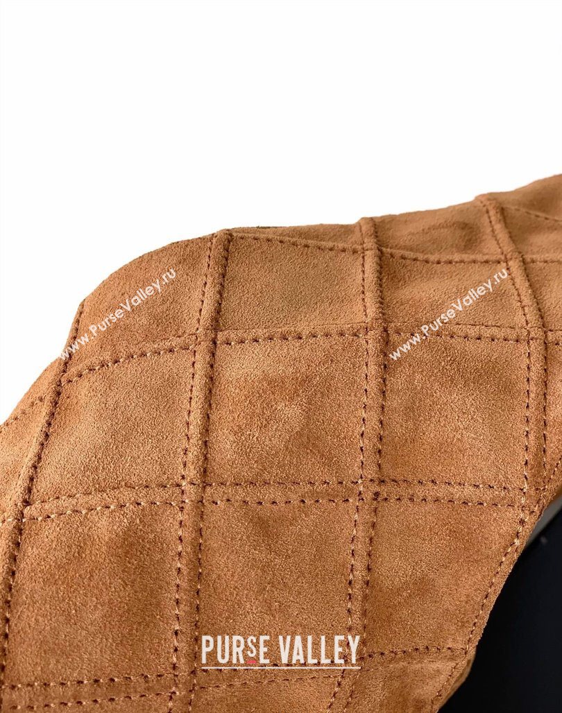 Chanel Vintage Quilted Suede Hobo Bag Brown 2025 CH052681 (yezi-250526082)