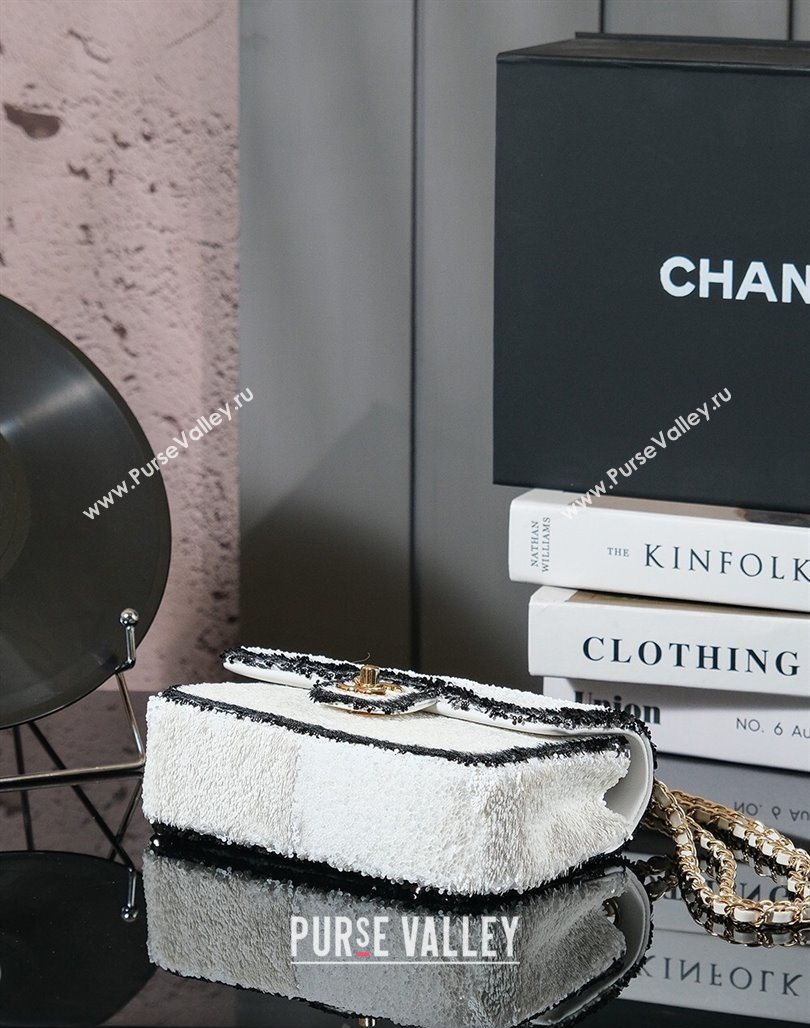 Chanel Sequins Mini Classic Flap Bag White 2025 A69900 0526 (yezi-250526083)