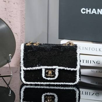 Chanel Sequins Mini Classic Flap Bag Black 2025 A69900 0526 (yezi-250526084)