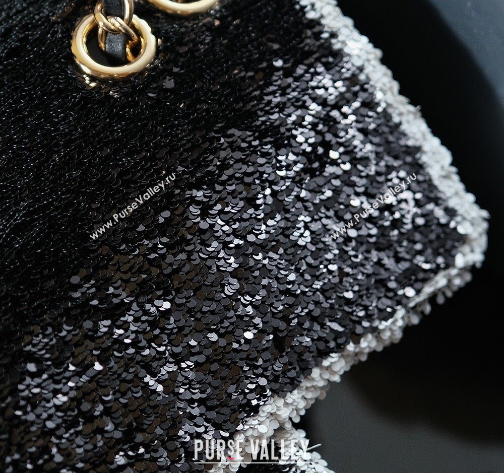 Chanel Sequins Mini Classic Flap Bag Black 2025 A69900 0526 (yezi-250526084)