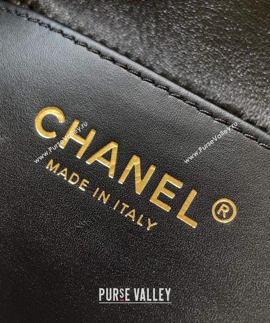 Chanel Quilted Lambskin Hobo Bag with Chain Buckle Black 2025 AS5411 (yezi-250526091)