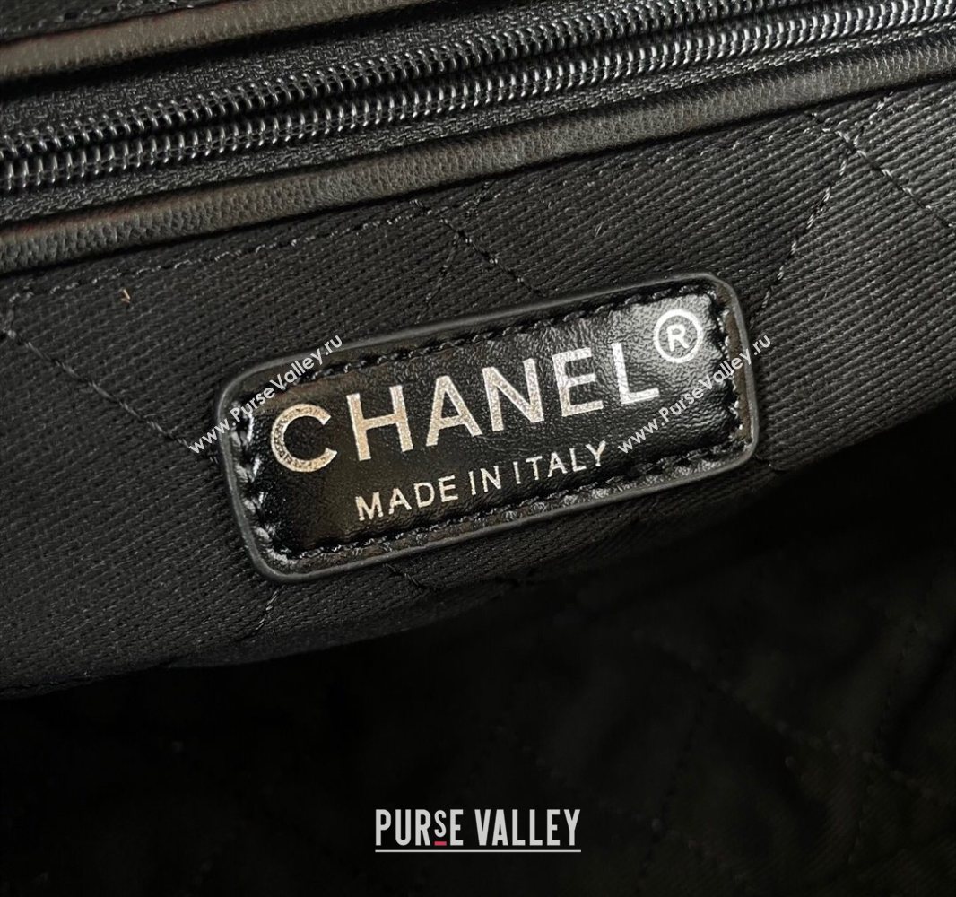 Chanel 22 Suede Small Shopping Bag with Studs AS3260 Black 2025 (yezi-250526032)