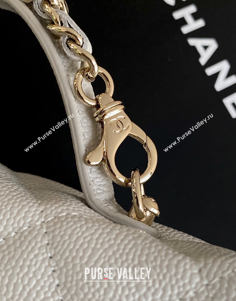 Chanel Grained Calfskin Long Vanity Case with Chain Light Grey 2025 AP4407 (yezi-250526036)