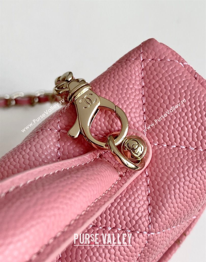 Chanel Grained Calfskin Long Vanity Case with Chain Pink2 2025 AP4407 (yezi-250526037)