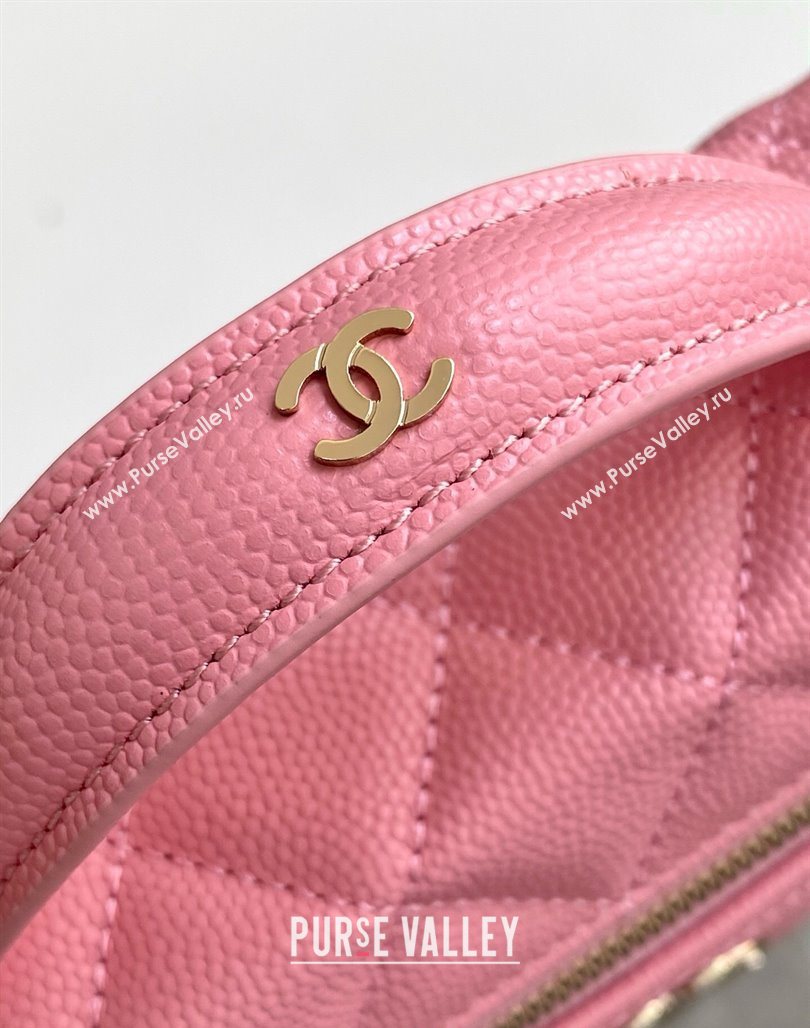 Chanel Grained Calfskin Long Vanity Case with Chain Pink2 2025 AP4407 (yezi-250526037)
