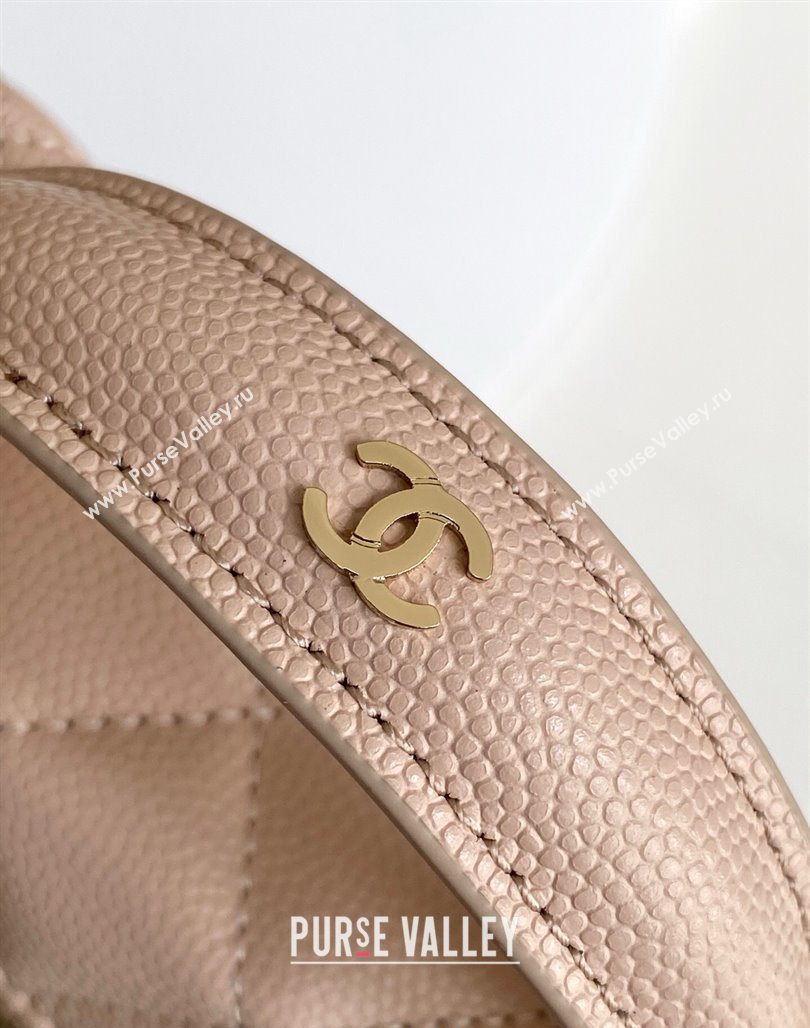 Chanel Grained Calfskin Long Vanity Case with Chain Nude Pink 2025 AP4407 (yezi-250526038)