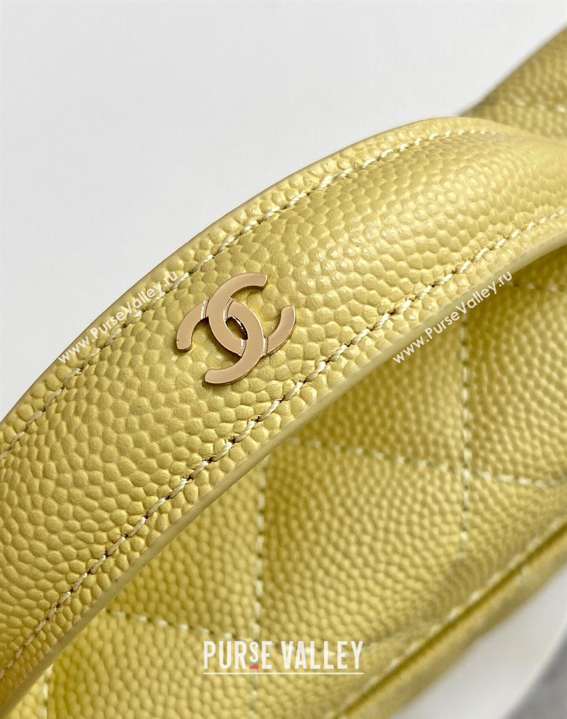 Chanel Grained Calfskin Long Vanity Case with Chain Yellow 2025 AP4407 (yezi-250526039)