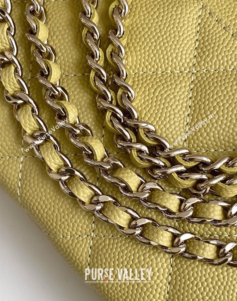 Chanel Grained Calfskin Long Vanity Case with Chain Yellow 2025 AP4407 (yezi-250526039)