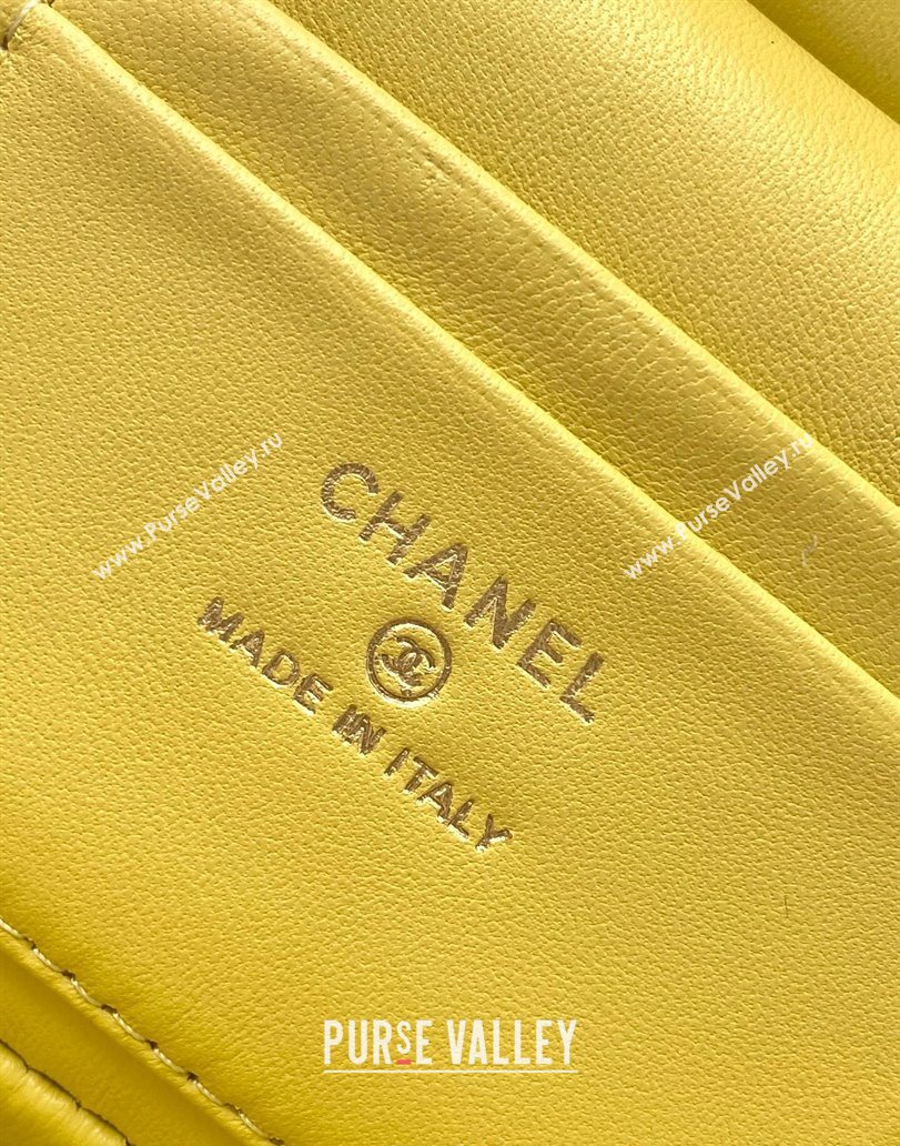 Chanel Grained Calfskin Long Vanity Case with Chain Yellow 2025 AP4407 (yezi-250526039)