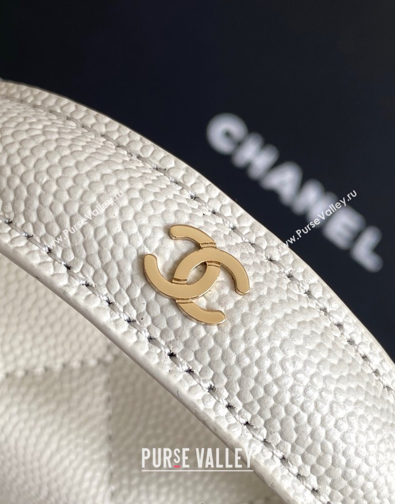 Chanel Grained Calfskin Long Vanity Case with Chain White 2025 AP4407 (yezi-250526040)