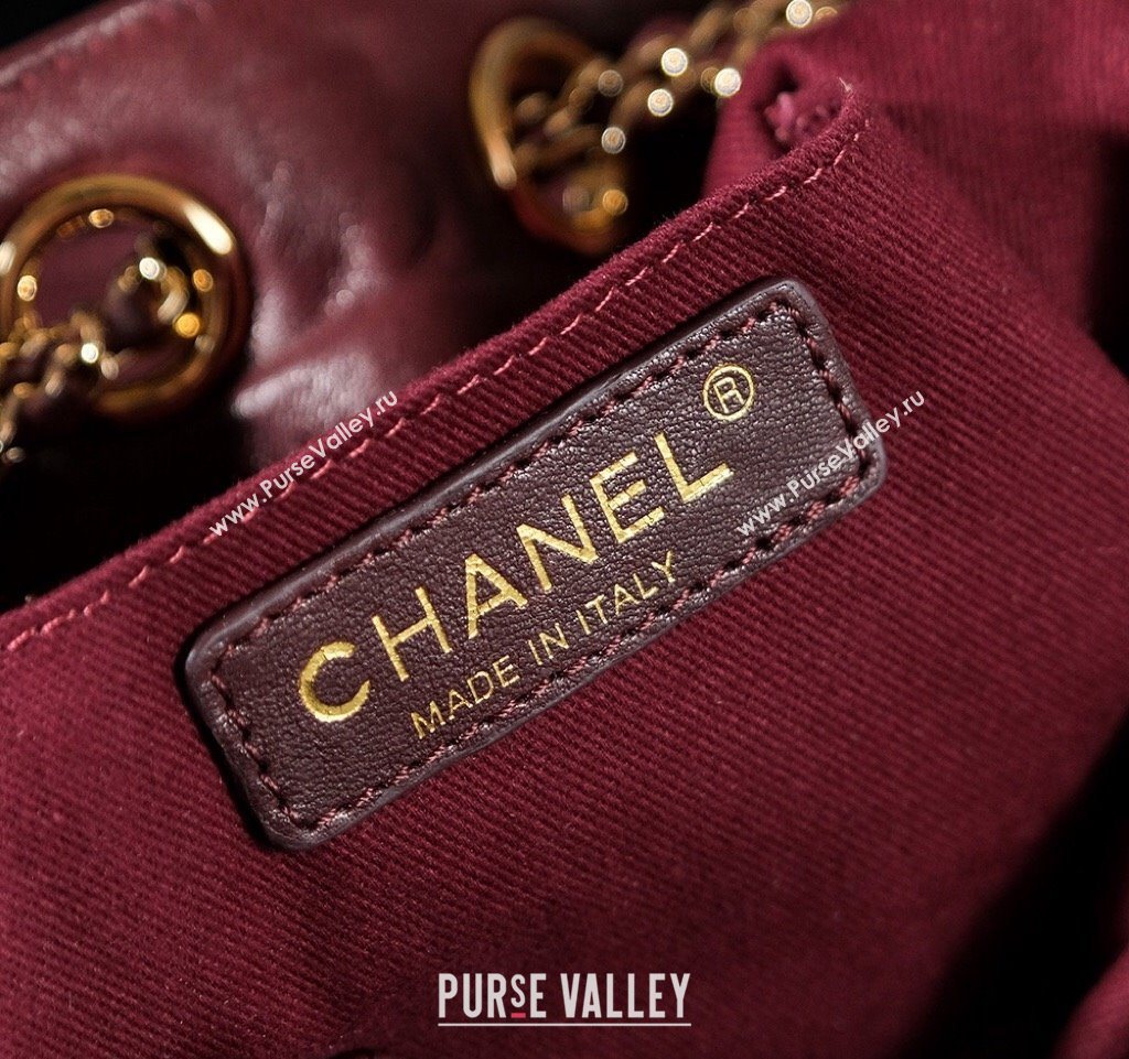 Chanel Calfskin Buucket Bag with Tassel Dark Burgundy 2025 CH052602 (yezi-250526043)