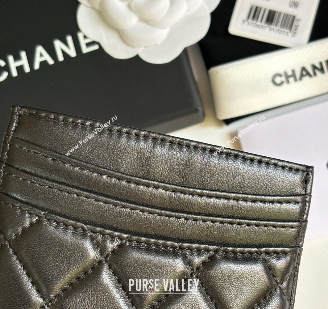 Chanel Lambskin Card Holder Wallet Black/Silver 2025 AP4472 (yezi-250526045)