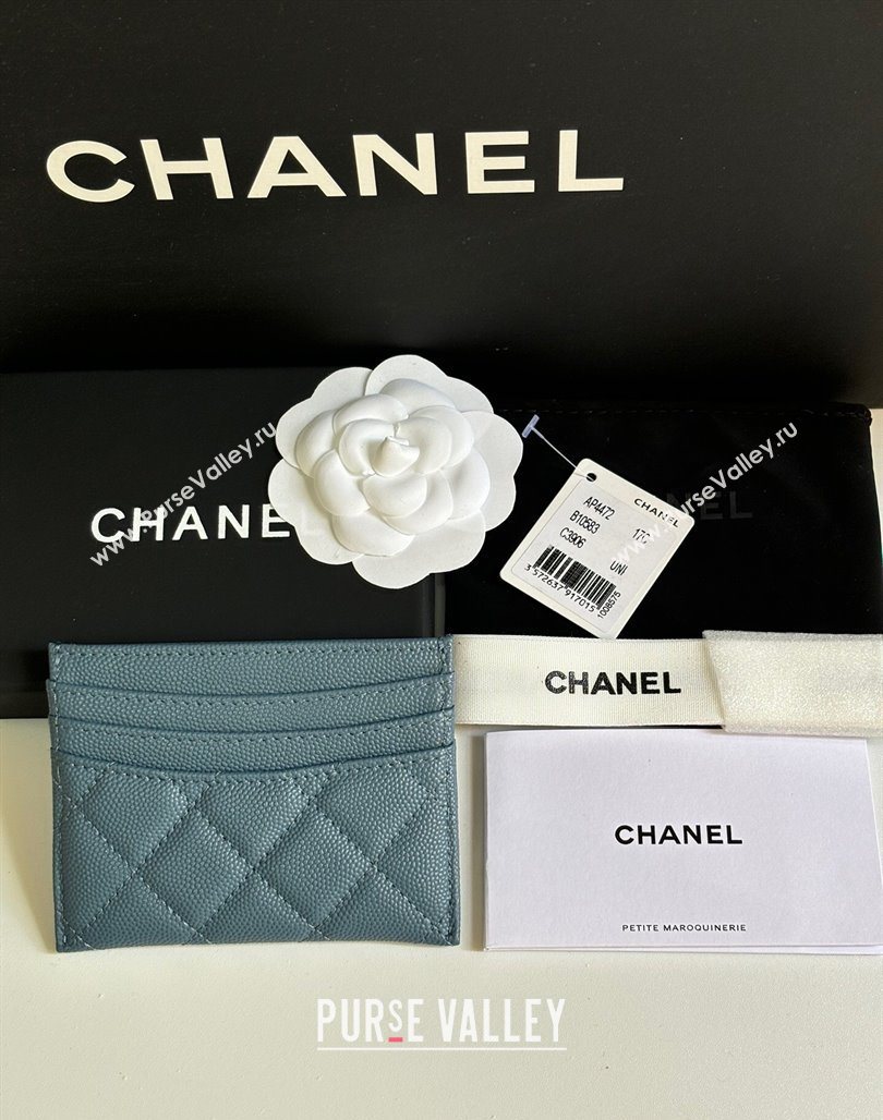 Chanel Grained Calfskin Card Holder Wallet Green2 2025 AP4472 (yezi-250526050)