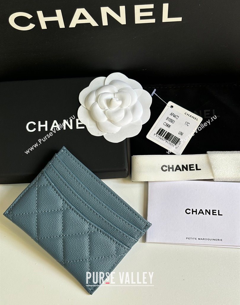 Chanel Grained Calfskin Card Holder Wallet Green2 2025 AP4472 (yezi-250526050)