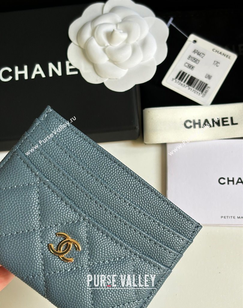 Chanel Grained Calfskin Card Holder Wallet Green2 2025 AP4472 (yezi-250526050)