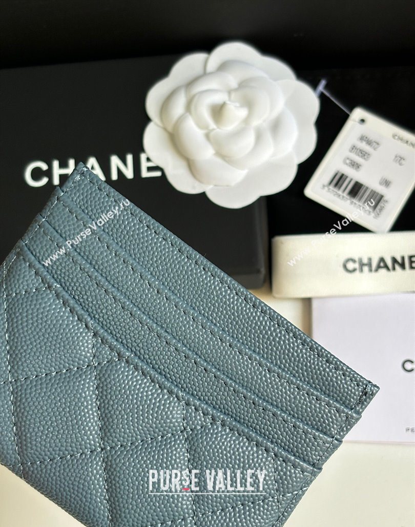 Chanel Grained Calfskin Card Holder Wallet Green2 2025 AP4472 (yezi-250526050)