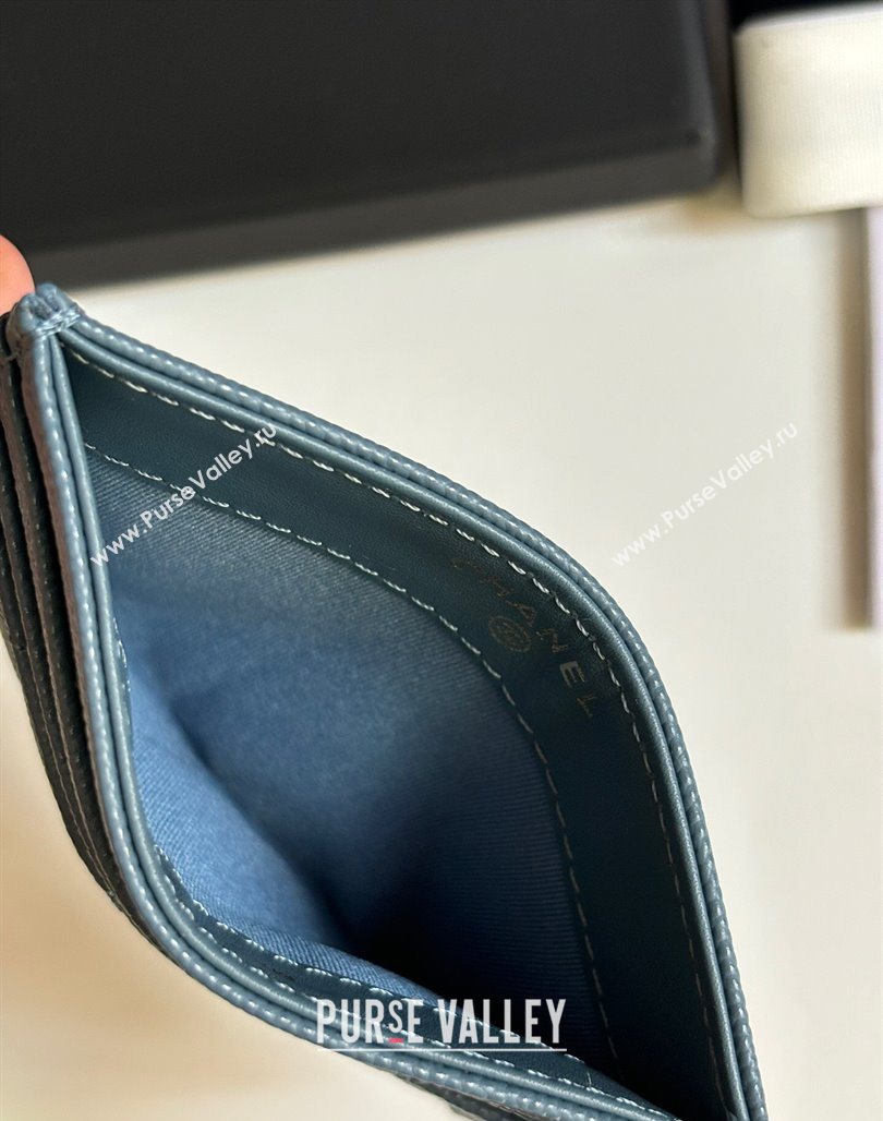 Chanel Grained Calfskin Card Holder Wallet Green2 2025 AP4472 (yezi-250526050)