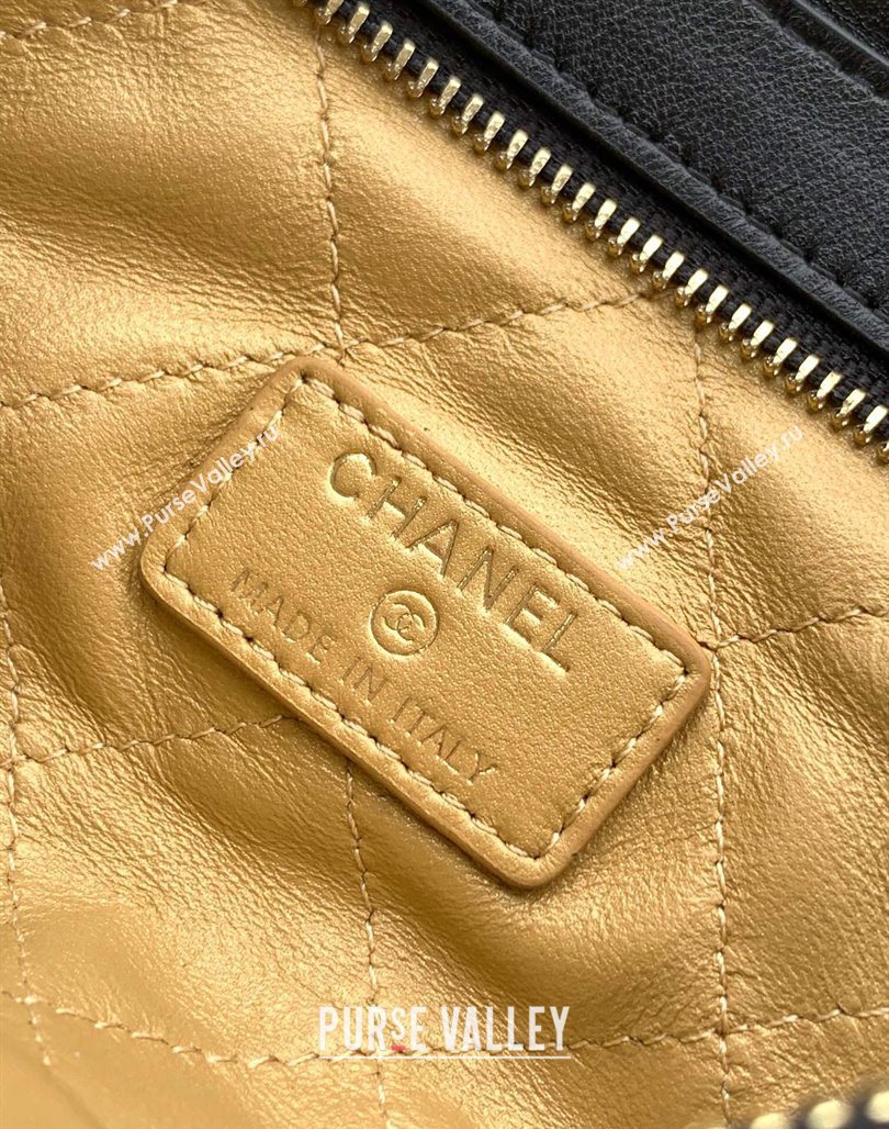 Chanel Shiny Lambskin Clutch with Chain AP4613 Black 2025 (yezi-250526011)