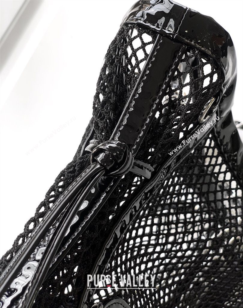 Chanel Small Mesh Patent Calfskin Shopping Bag Black 2025 CH052603 (yezi-250526061)