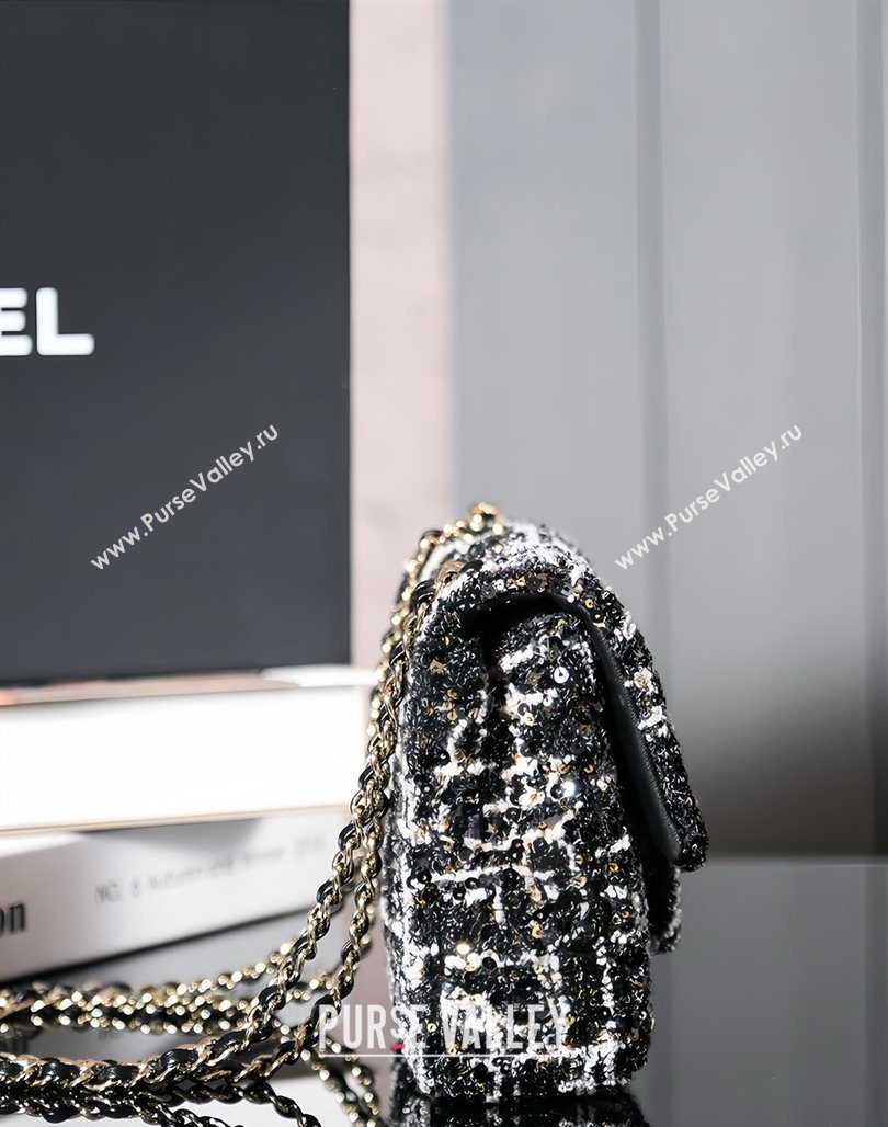 Chanel Tweed Sequins Mini Flap Bag Black 2025 CH052604 (yezi-250526063)