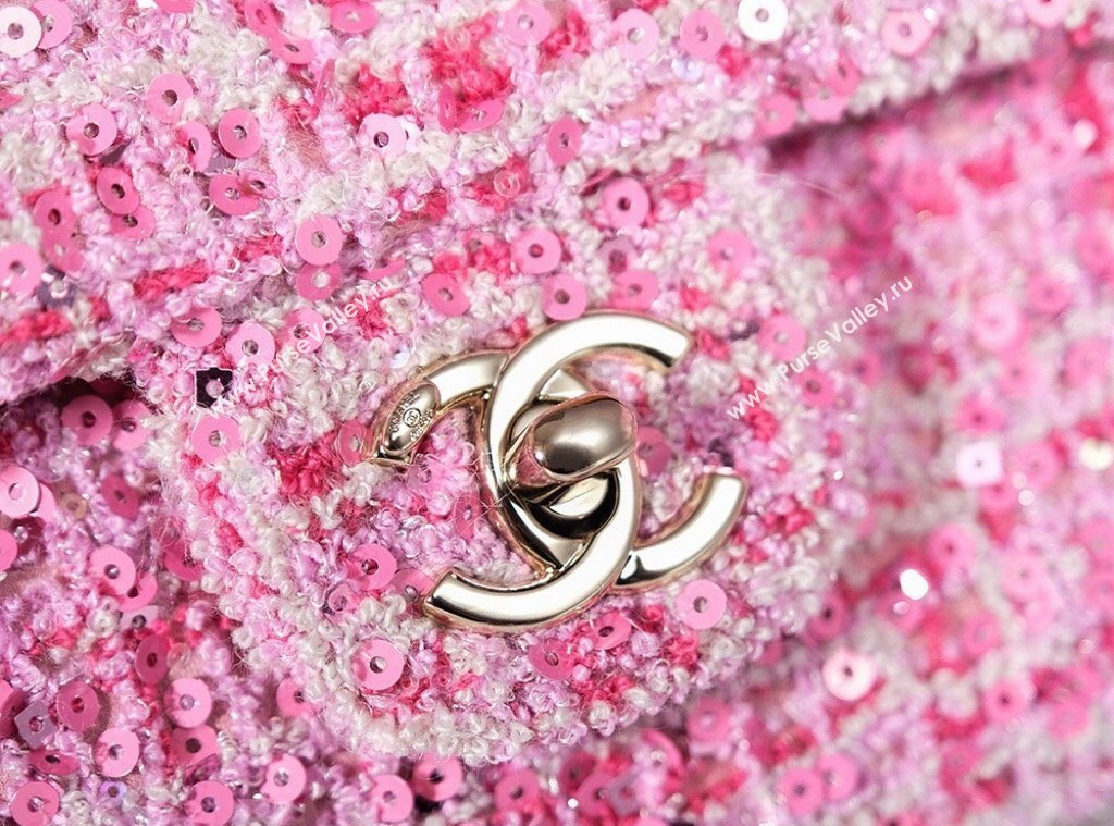 Chanel Tweed Sequins Mini Flap Bag Pink 2025 CH052604 (yezi-250526064)