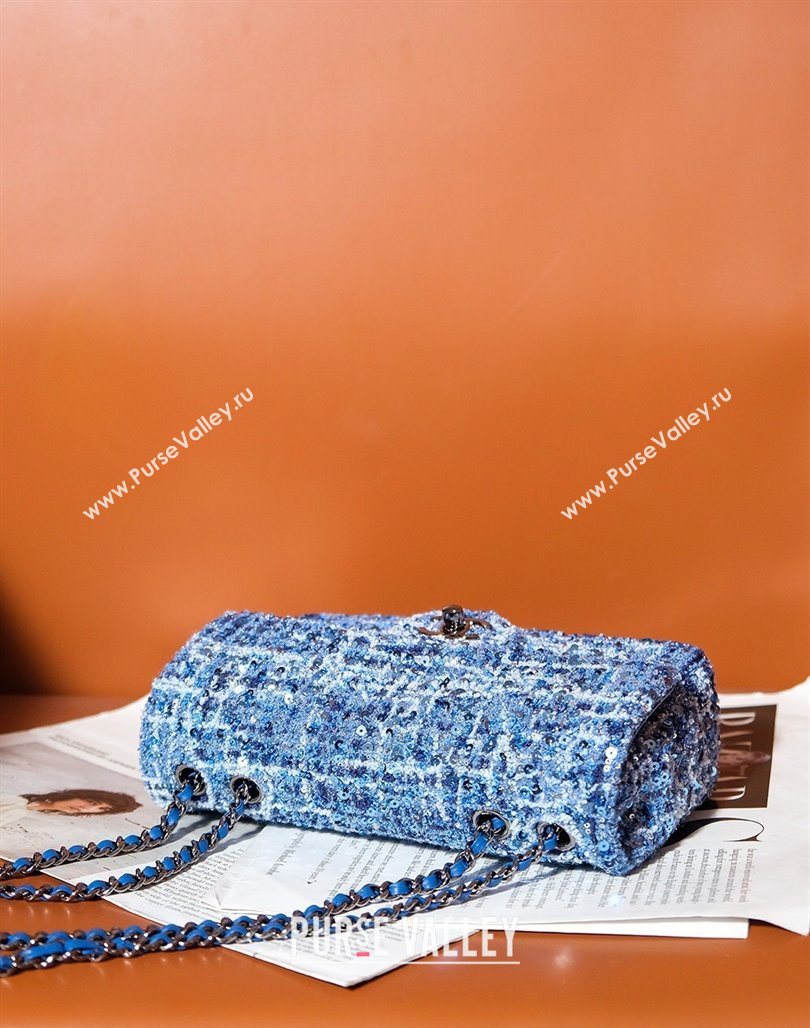 Chanel Tweed Sequins Mini Flap Bag Blue 2025 CH052604 (yezi-250526065)