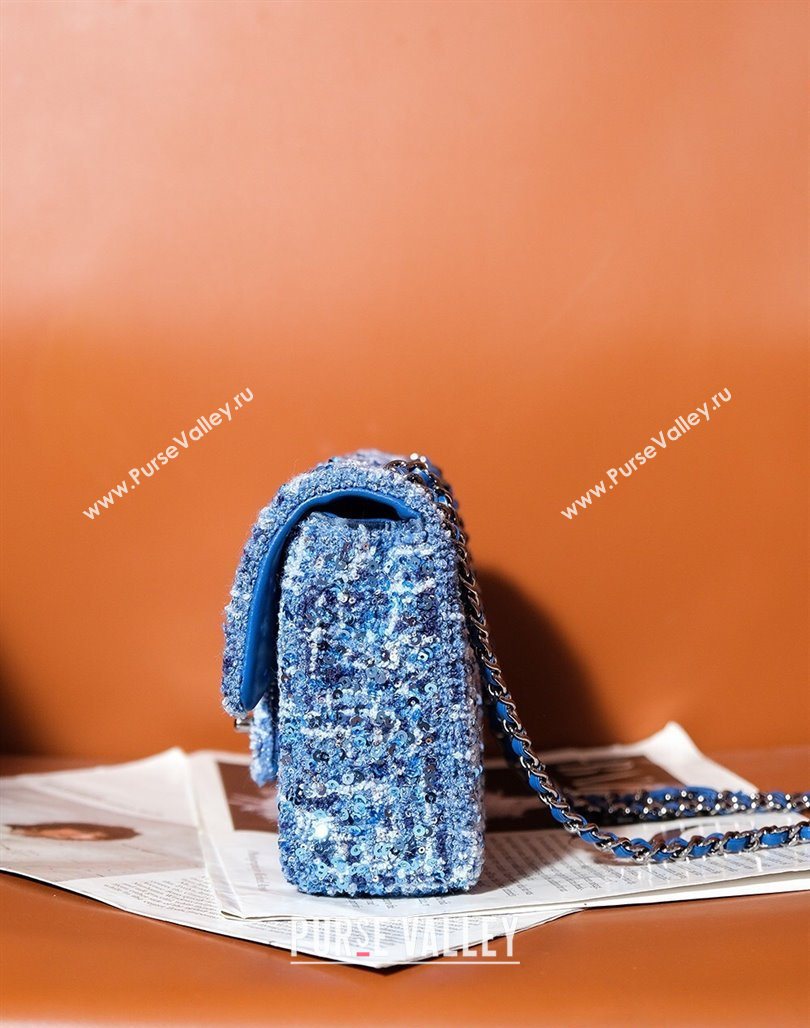 Chanel Tweed Sequins Mini Flap Bag Blue 2025 CH052604 (yezi-250526065)