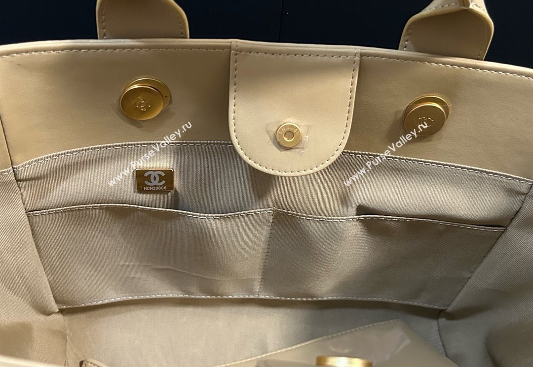 Chanel Deauville Calfskin Woven Straw-LikeLarge Shopping Bag Yellow 2025 0526 (yezi-250526066)