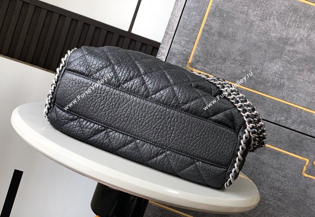 Chanel Crinkled Supple Calfskin Hobo Bag Black 2025 CH052672 (yezi-250526072)
