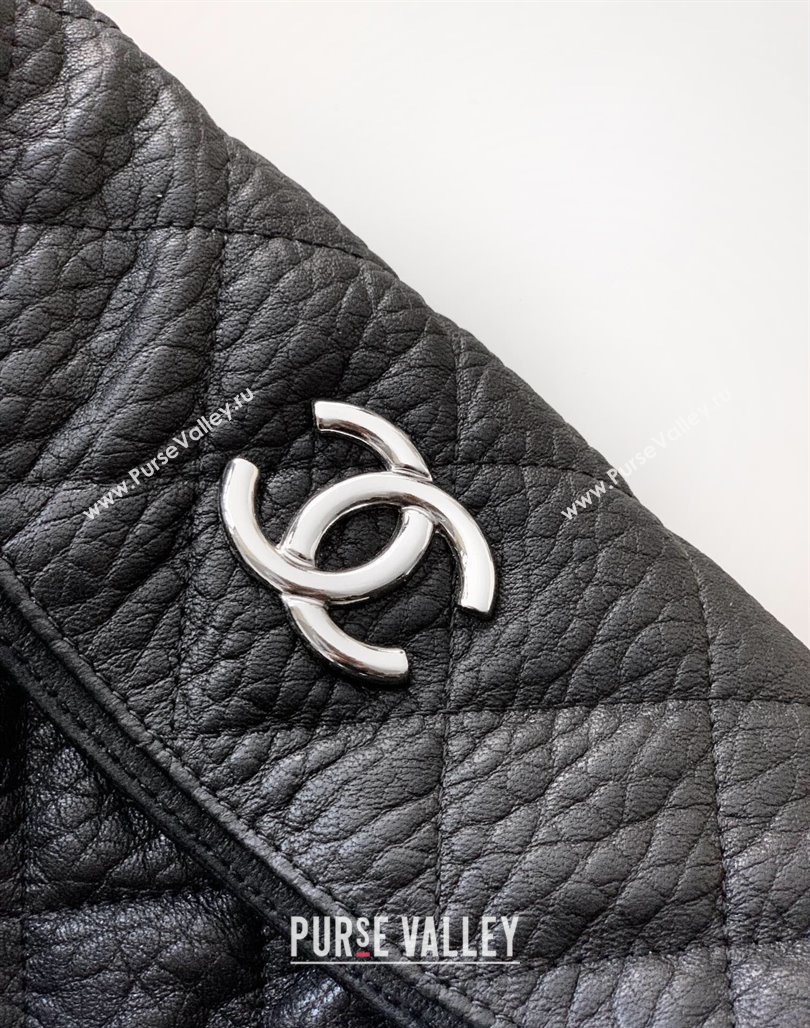 Chanel Crinkled Supple Calfskin Hobo Bag Black 2025 CH052672 (yezi-250526072)