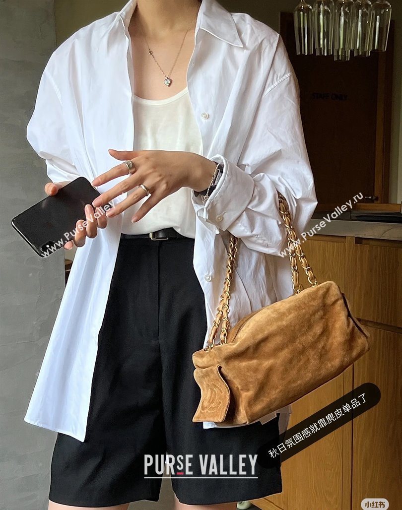 Chanel Brown Suede Boston Bag 2025 CH052673 (yezi-250526073)