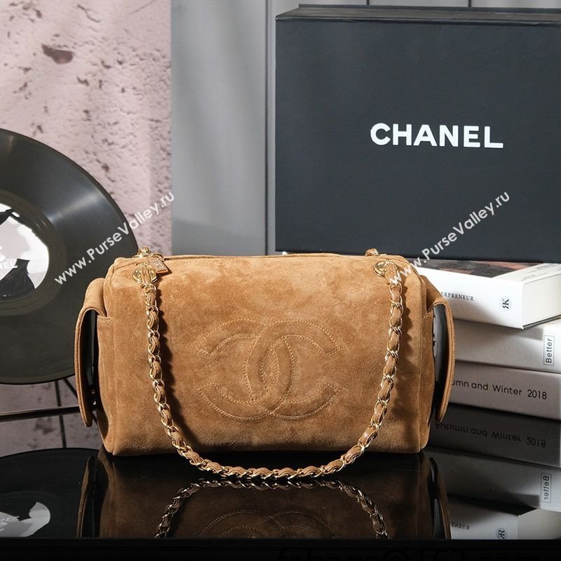 Chanel Brown Suede Boston Bag 2025 CH052673 (yezi-250526073)