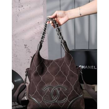 Chanel Vintage Suede Shopping Bag Brown 2025 CH052675 (yezi-250526075)
