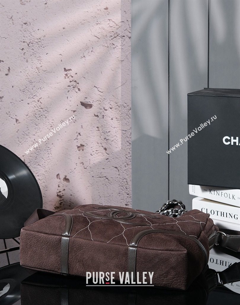 Chanel Vintage Suede Shopping Bag Brown 2025 CH052675 (yezi-250526075)