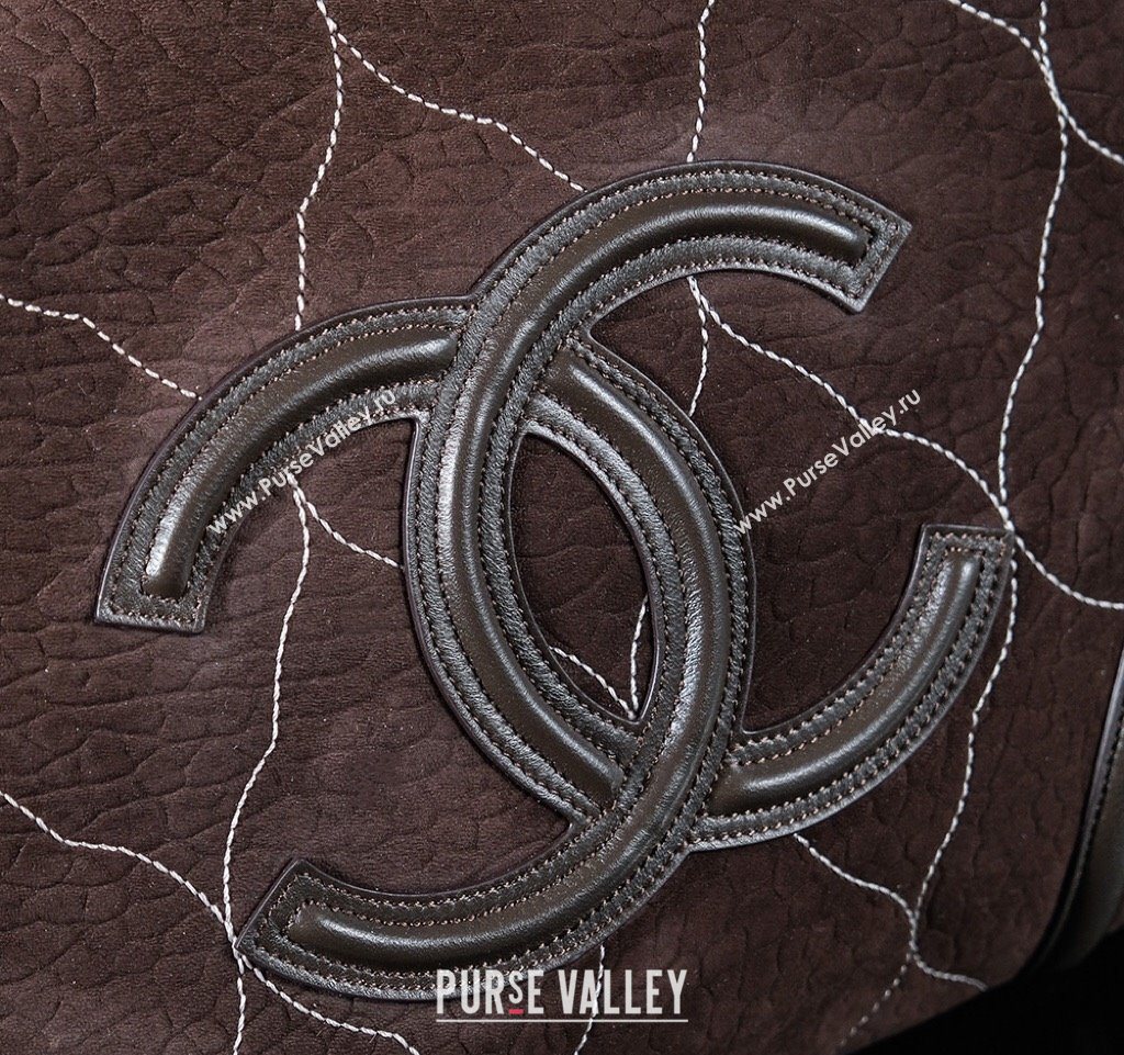 Chanel Vintage Suede Shopping Bag Brown 2025 CH052675 (yezi-250526075)