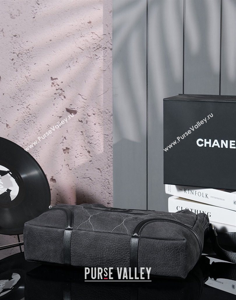 Chanel Vintage Suede Shopping Bag Black 2025 CH052675 (yezi-250526076)